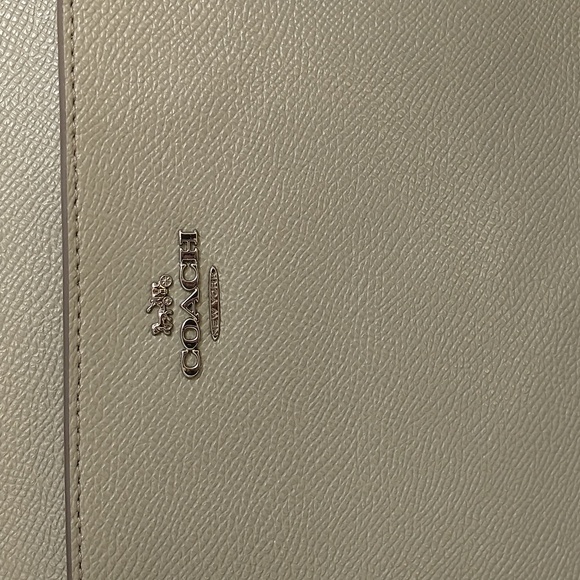 Coach Kitt Messenger Crossbody Bag Gray Crossgrain Leather Slim File Purse - Picture 5 of 14